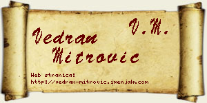 Vedran Mitrović vizit kartica